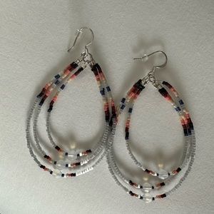 3 Tier Beaded Hoops